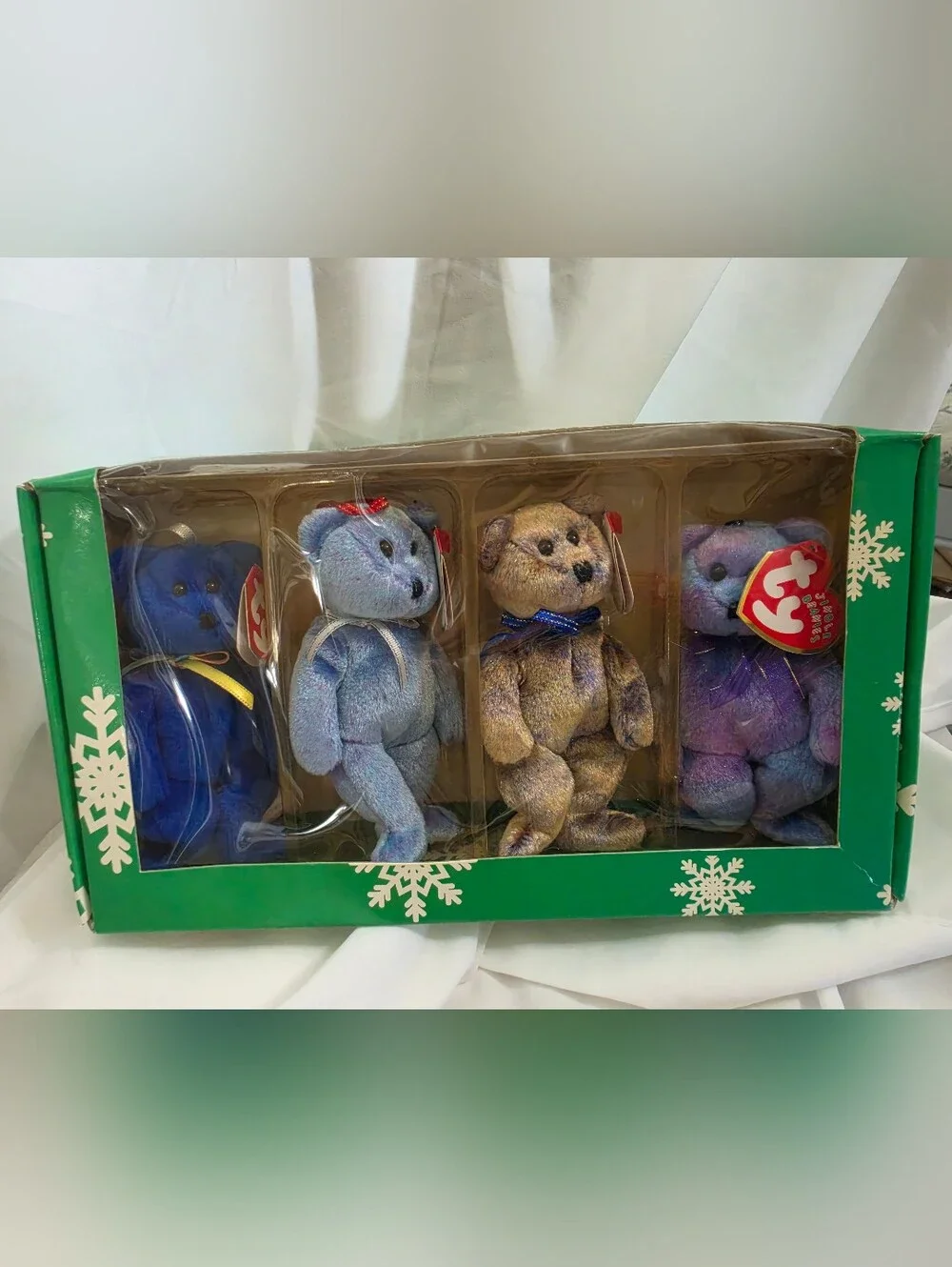 Vintage TY Beanie Babies Bear Ornament Set of 4 NIB